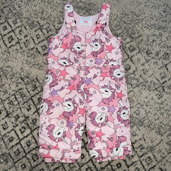 18-24 Month The Children’s Place Unicorn 2 Piece Winter Coat and Overalls - Picture 7 of 11